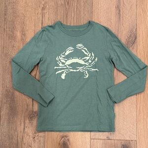 NWT Crewcuts Green Long Sleeve Crab Tee